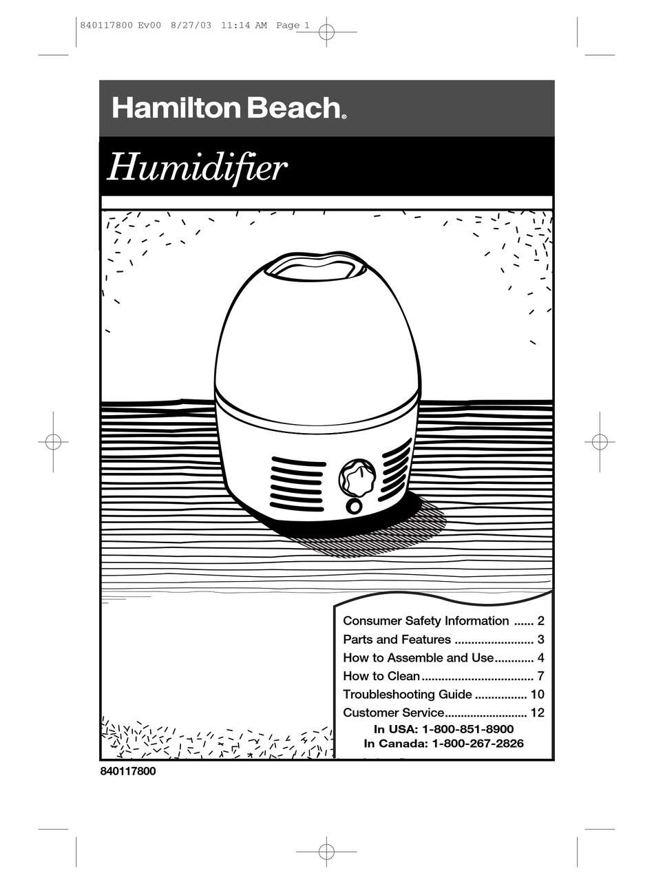 HAMILTON BEACH 840117800 USE & CARE MANUAL Pdf Download | ManualsLib