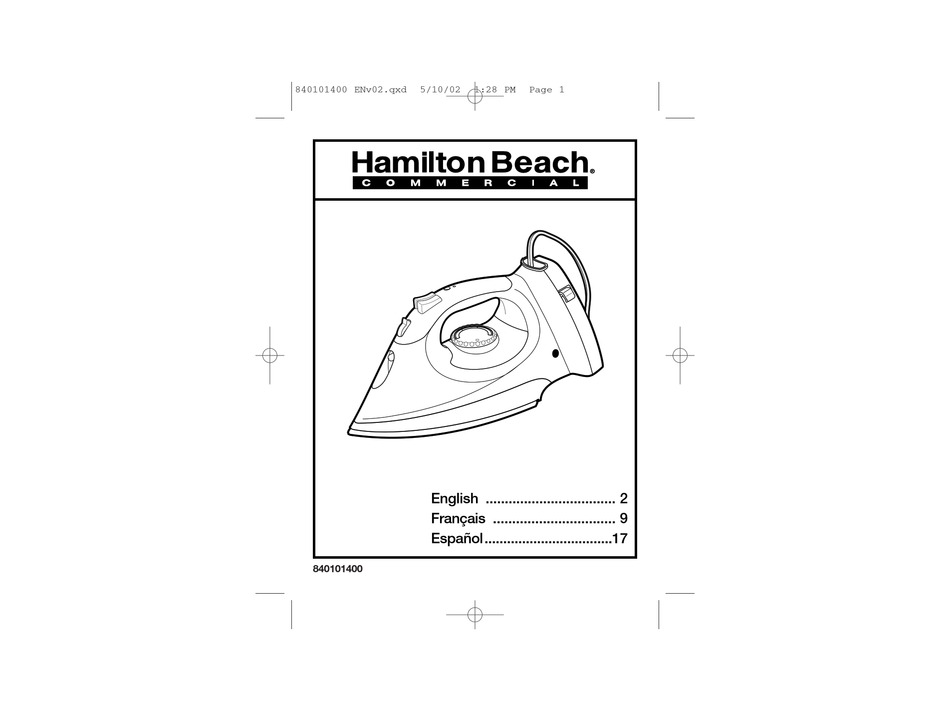 HAMILTON BEACH 19031 USER MANUAL Pdf Download ManualsLib