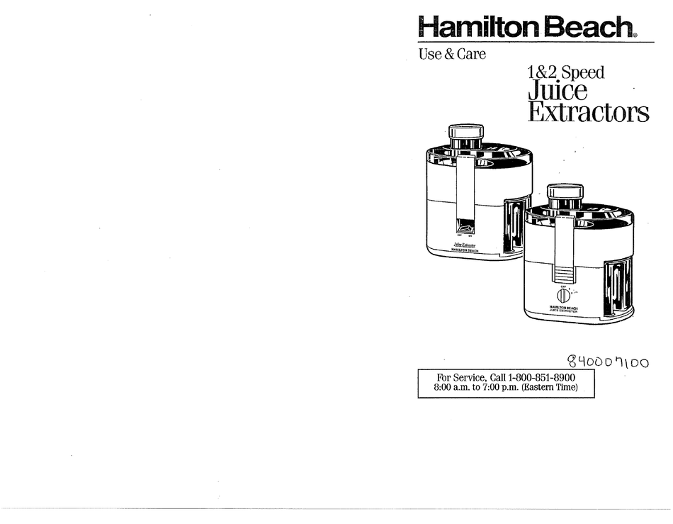 HAMILTON BEACH 395W USE & CARE Pdf Download ManualsLib