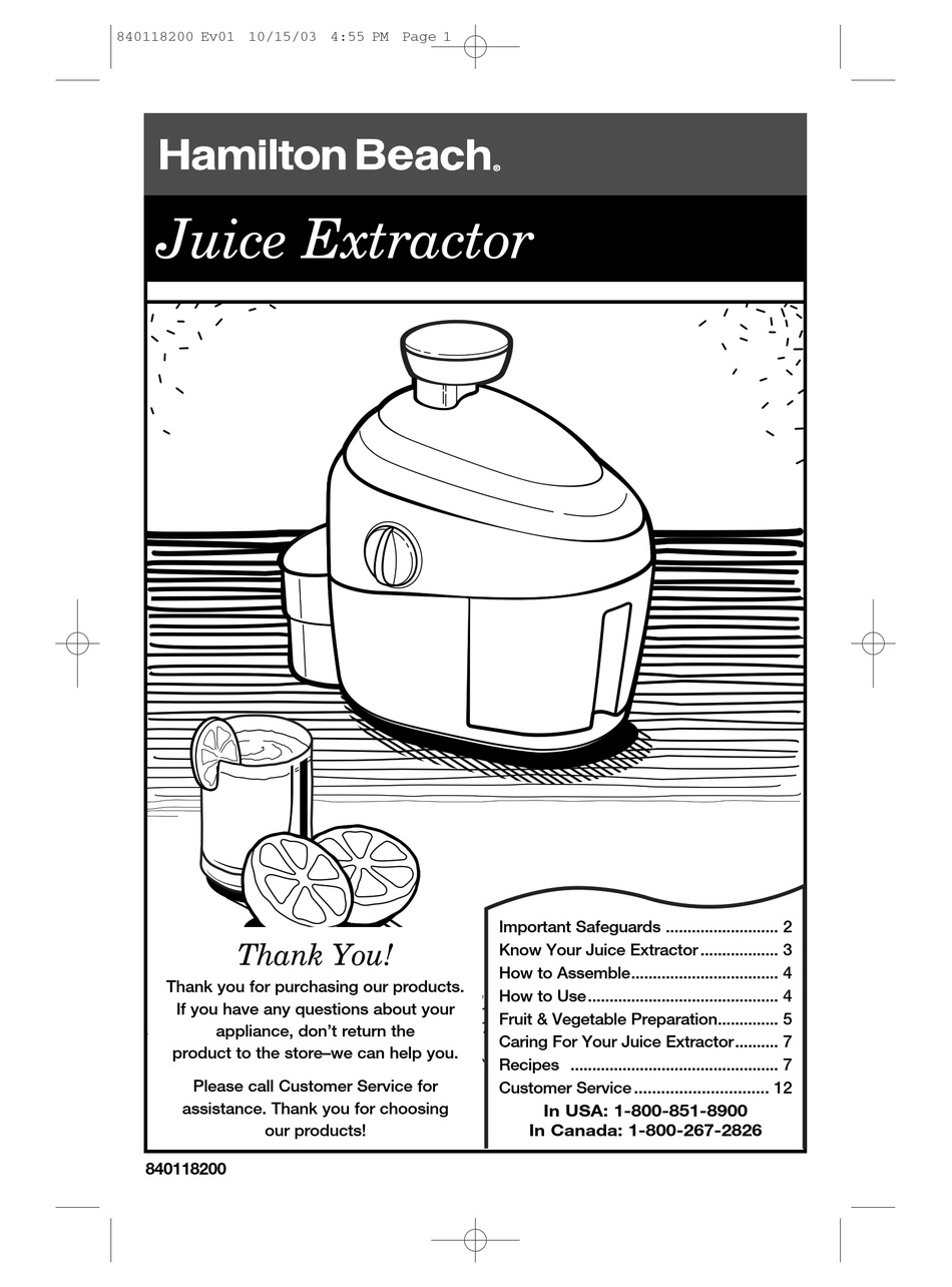 HAMILTON BEACH 67900 OWNER'S MANUAL Pdf Download ManualsLib