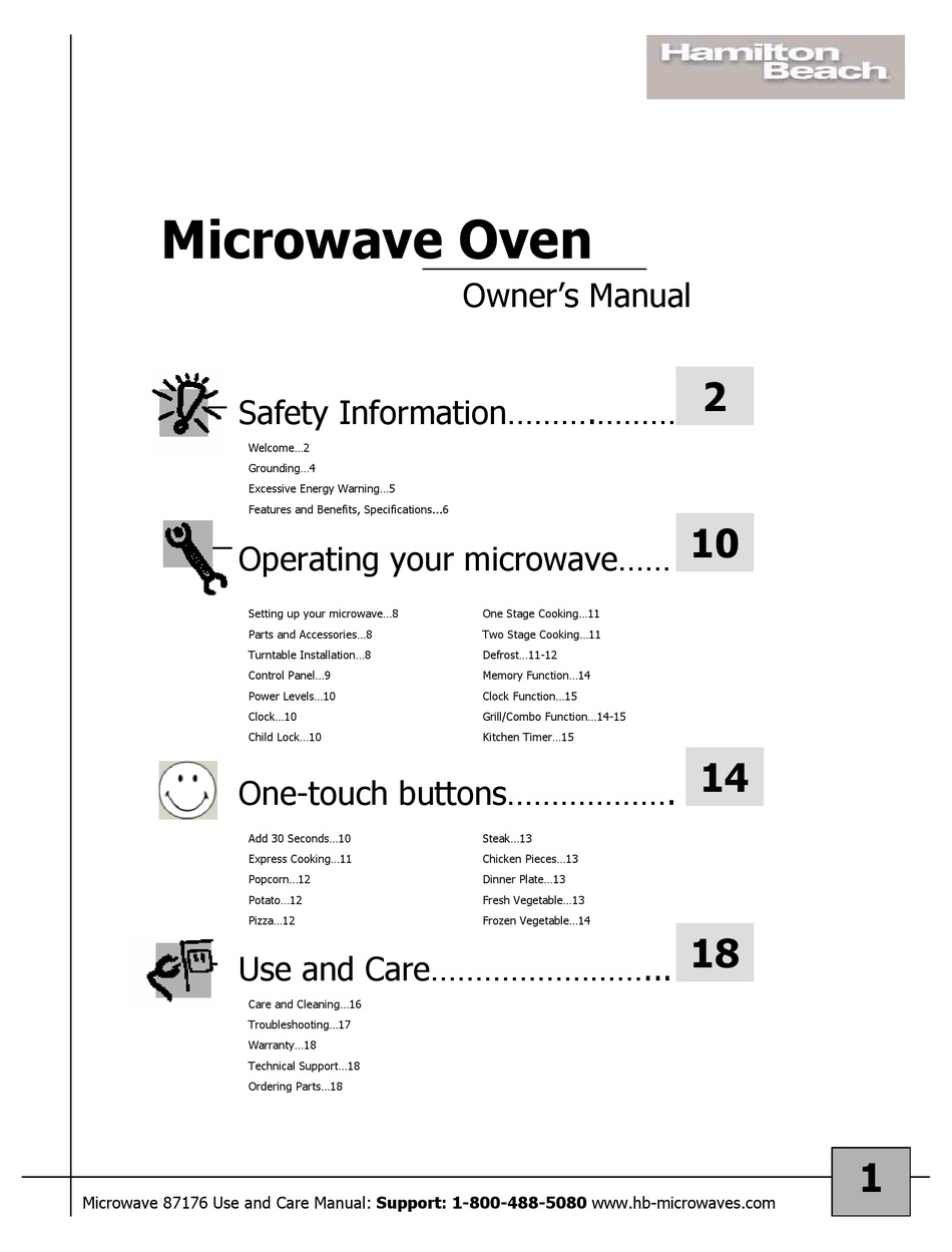 HAMILTON BEACH 87176 OWNER'S MANUAL Pdf Download | ManualsLib