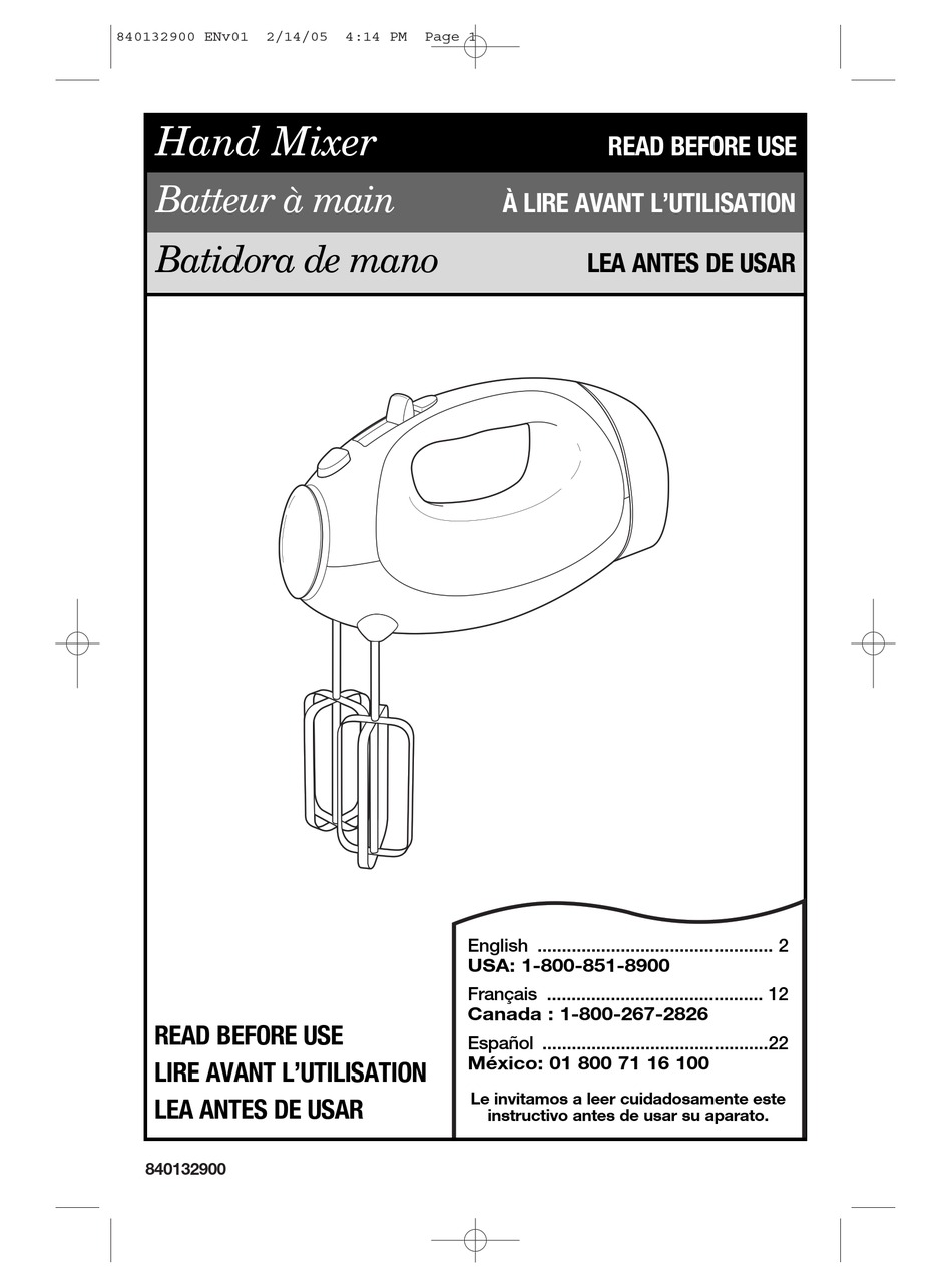 HAMILTON BEACH 840132900 USE & CARE MANUAL Pdf Download | ManualsLib