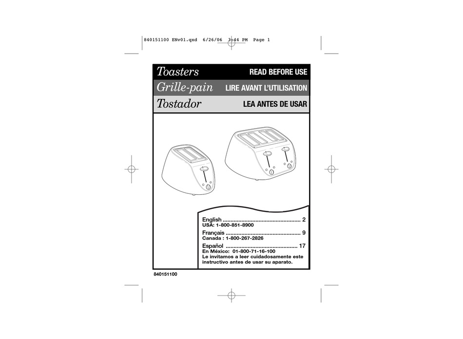 HAMILTON BEACH TOASTERS 22988 MANUAL Pdf Download ManualsLib