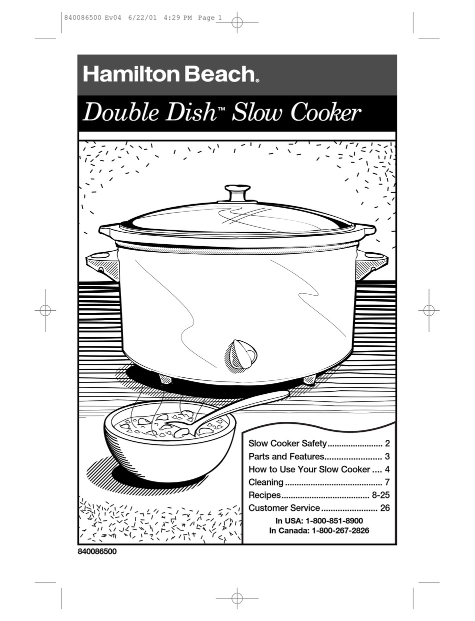 HAMILTON BEACH DOUBLE DISH USER MANUAL Pdf Download