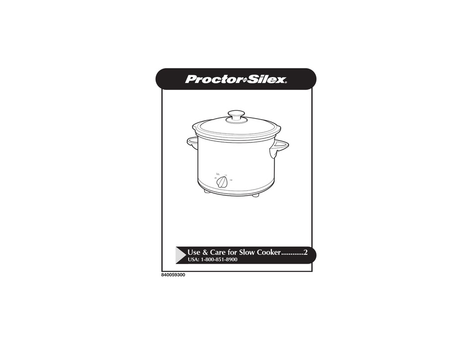 PROCTORSILEX 840059300 USE AND CARE MANUAL Pdf Download ManualsLib