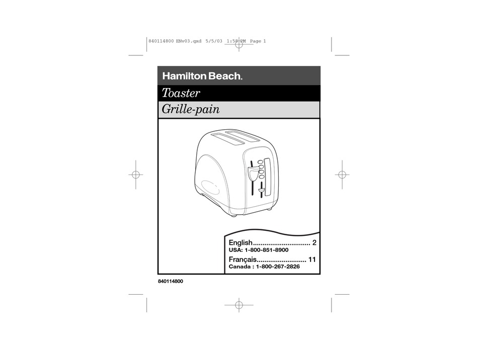 HAMILTON BEACH 24669 PRODUCT MANUAL Pdf Download | ManualsLib