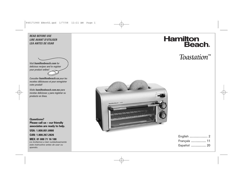 HAMILTON BEACH 22709C OWNER'S MANUAL Pdf Download | ManualsLib
