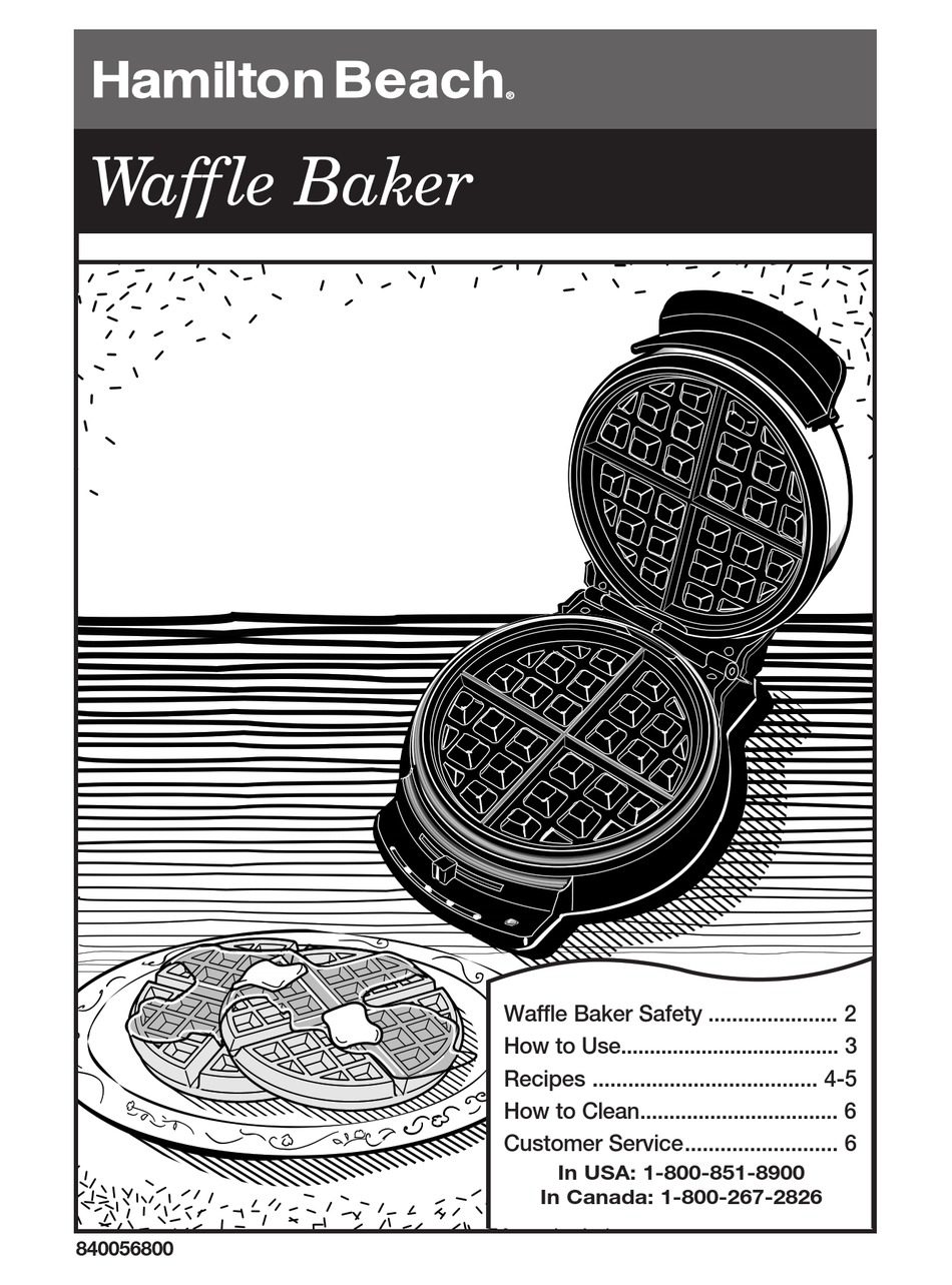 HAMILTON BEACH 840056800 USER MANUAL Pdf Download ManualsLib