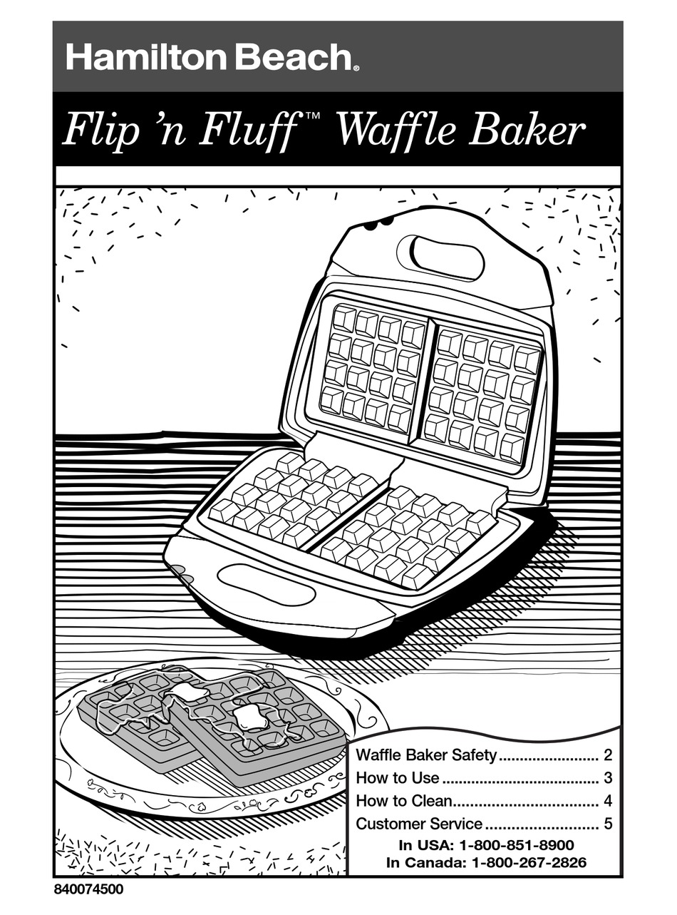 HAMILTON BEACH 840074500 USER MANUAL Pdf Download ManualsLib