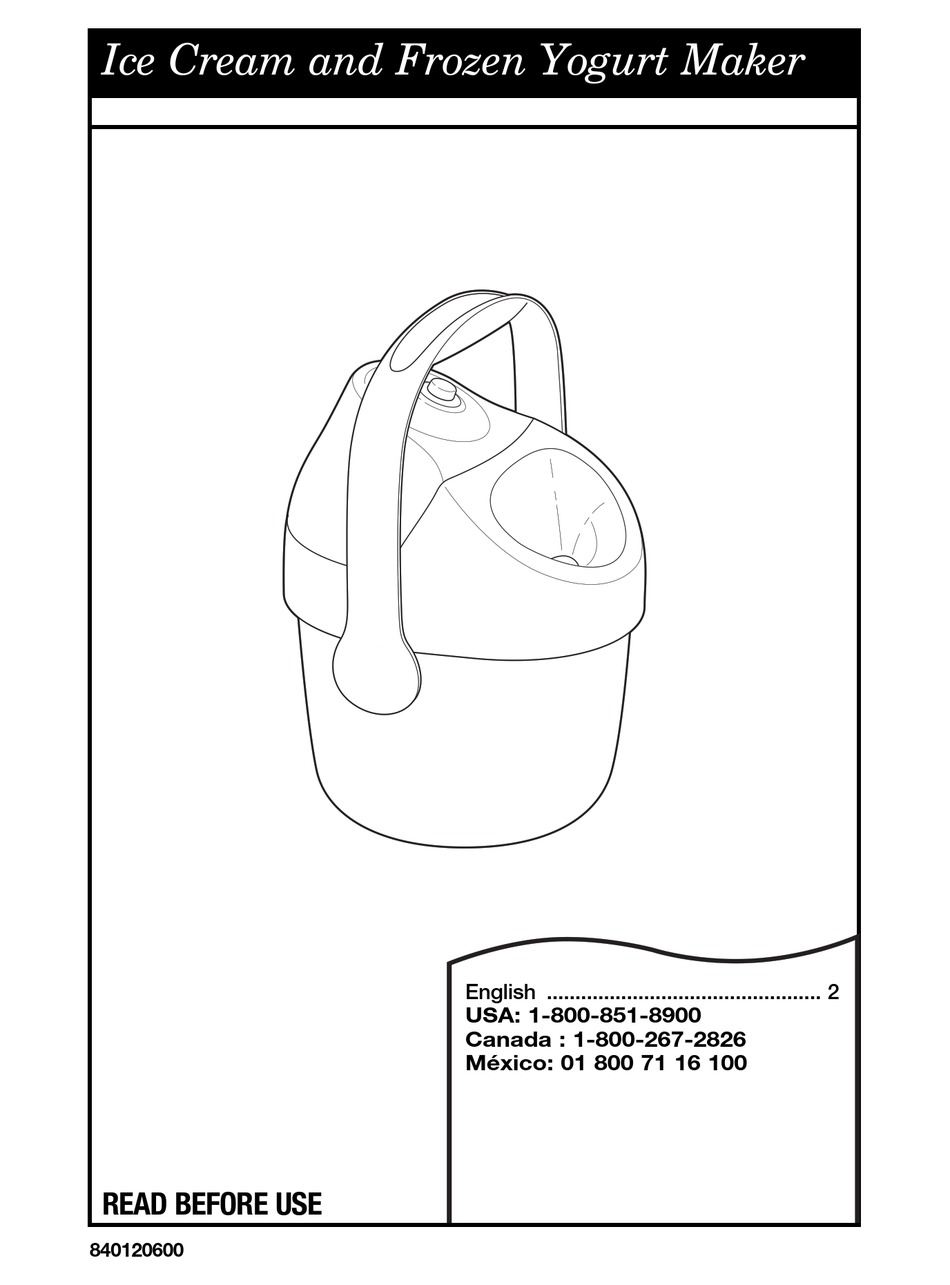 HAMILTON BEACH ICE CREAM AND FROZEN YOGURT MAKER INSTRUCTIONS MANUAL Pdf Download ManualsLib