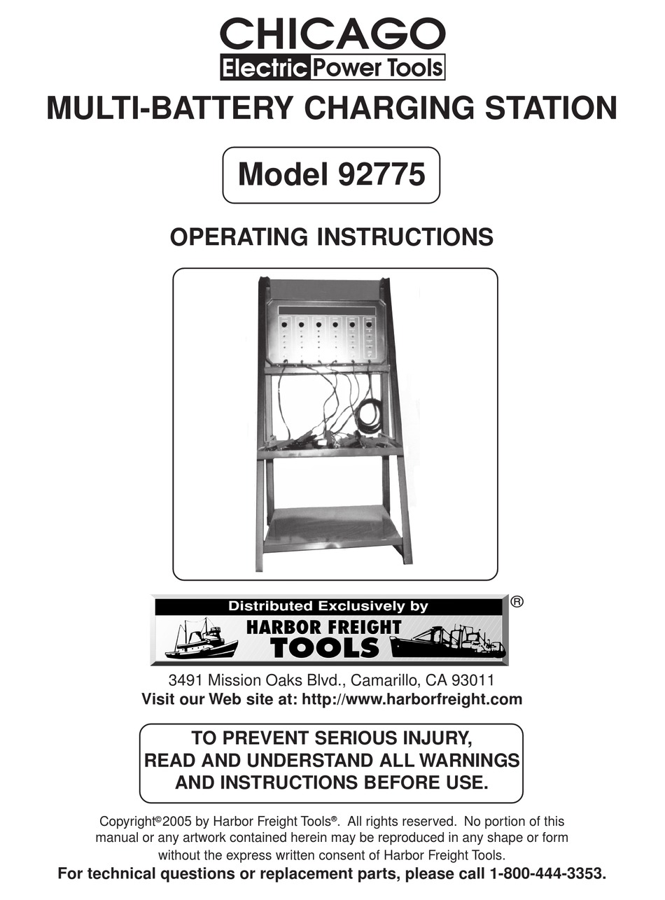CHICAGO ELECTRIC 92775 OPERATING INSTRUCTIONS MANUAL Pdf Download