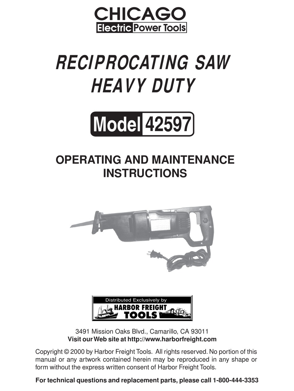 Chicago reciprocating saw online parts