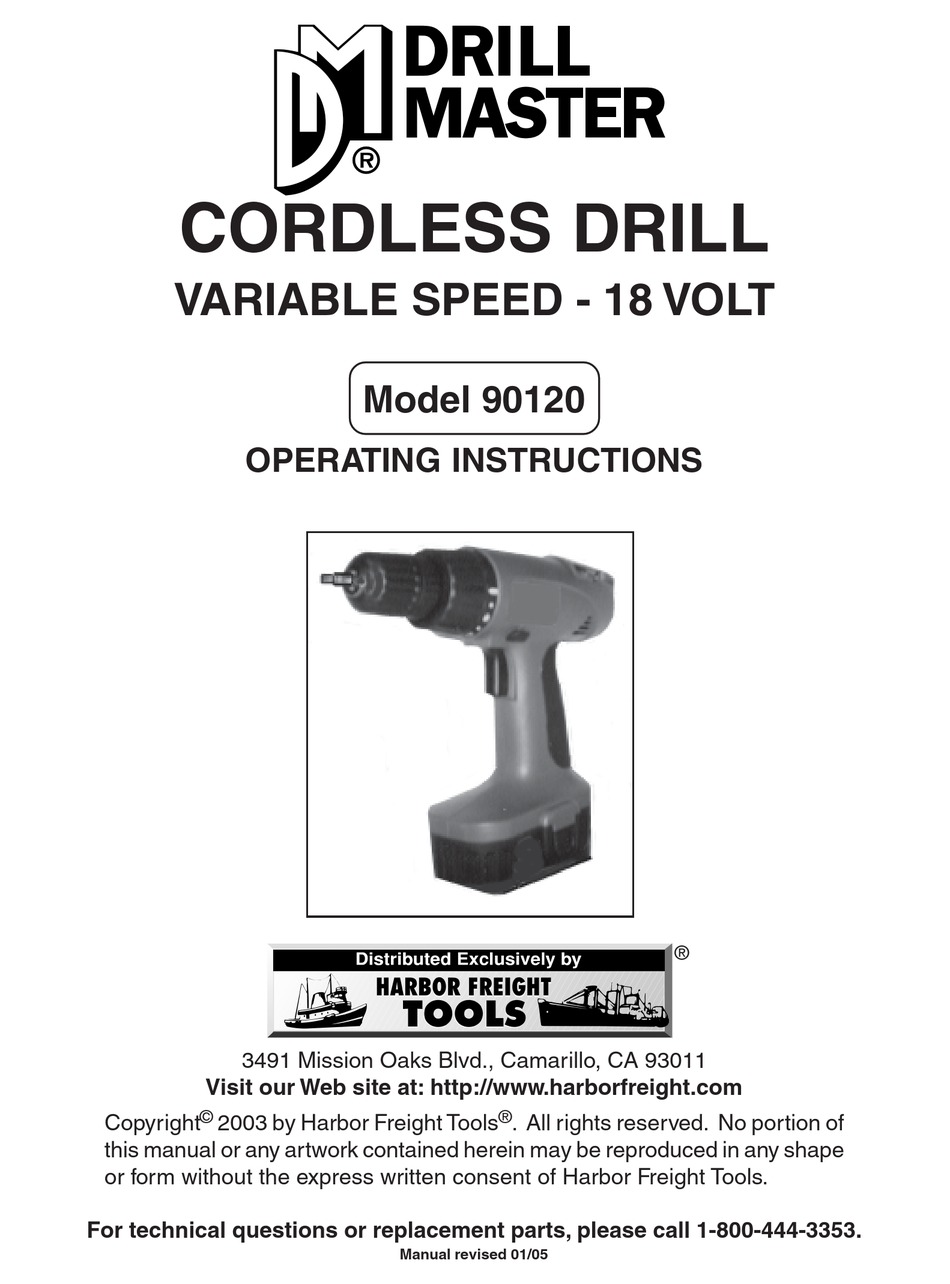 DRILL MASTER 90120 OPERATING INSTRUCTIONS MANUAL Pdf Download ManualsLib