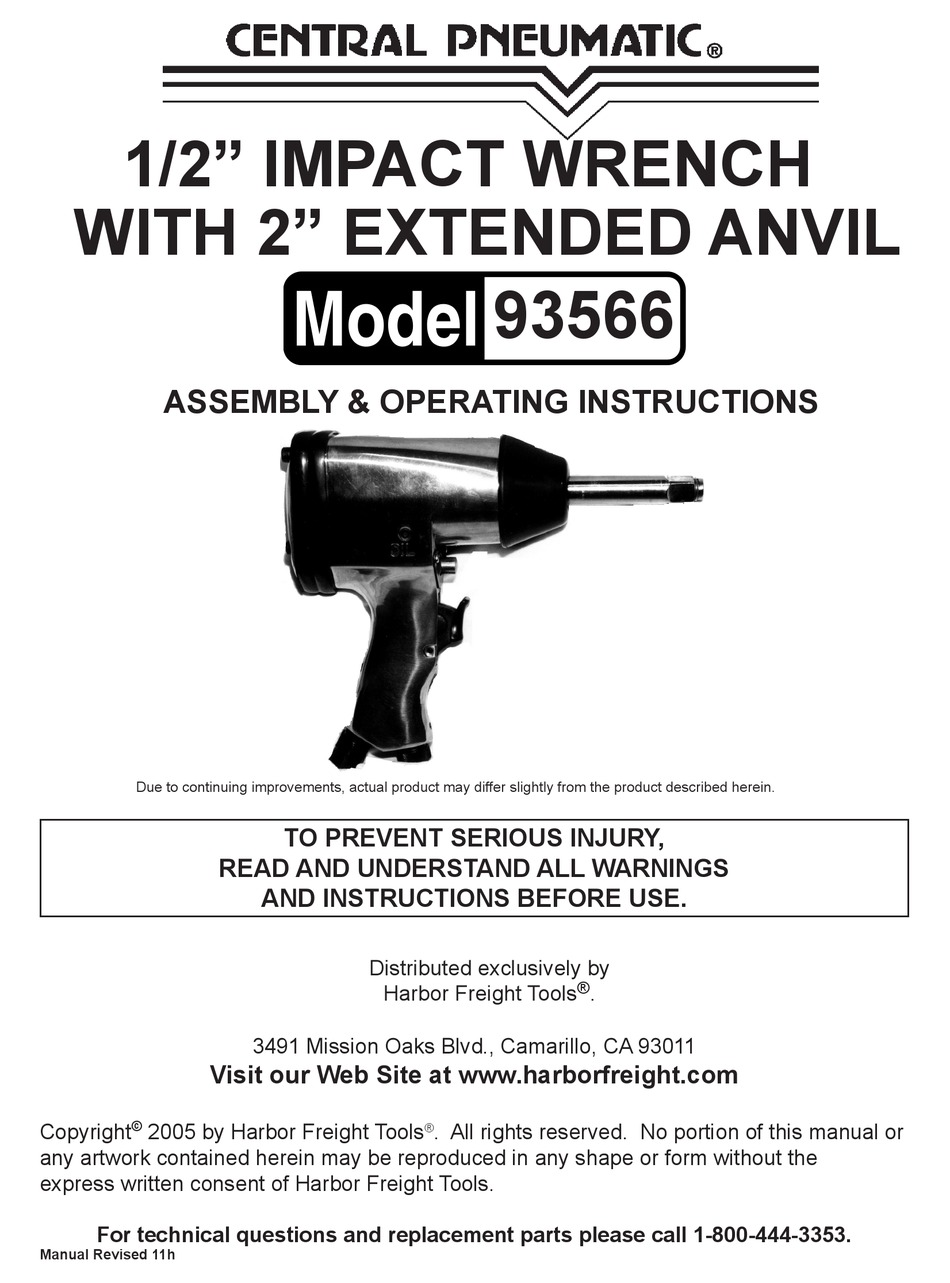 Central hotsell pneumatic 93296