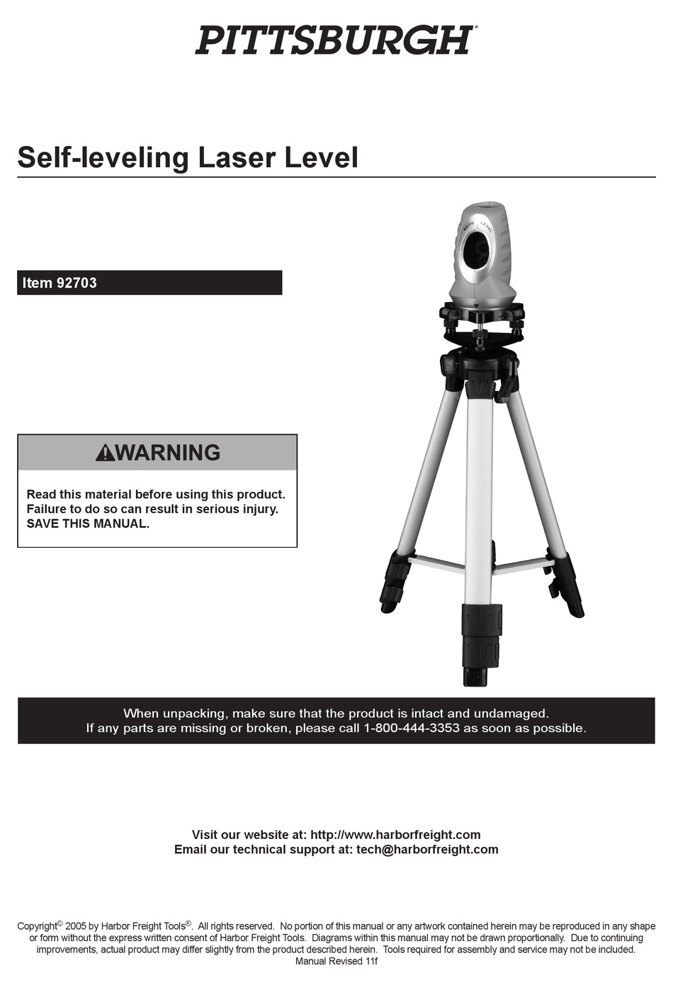 Pittsburgh motorized rotary laser deals level kit measuring tool