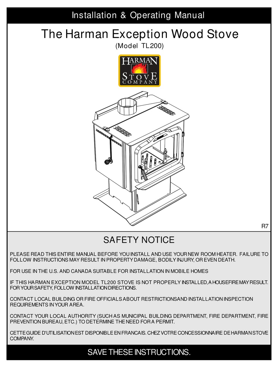 HARMAN STOVE COMPANY TL200 INSTALLATION u0026 OPERATING MANUAL Pdf Download |  ManualsLib