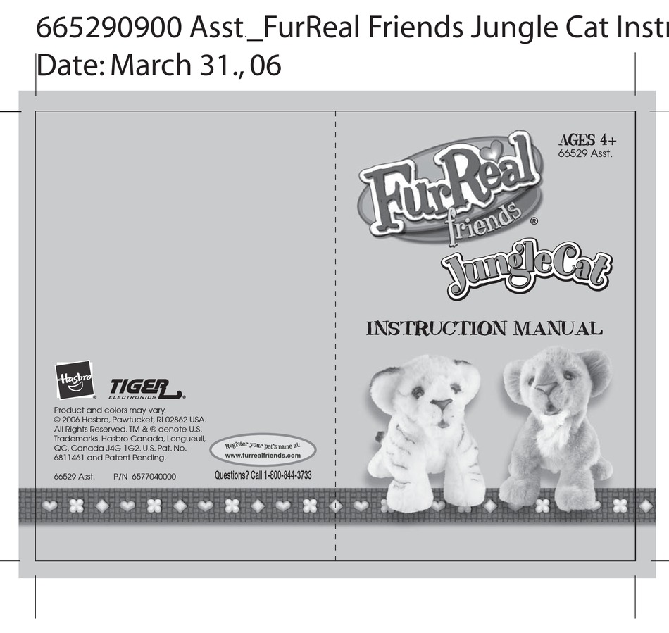 Official Rules and Instructions For Furreal Friends Biscuit My Lovin' Pup -  Hasbro