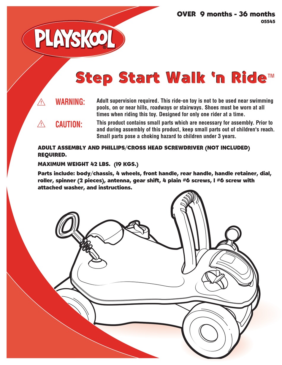 playskool step start walk n ride instructions