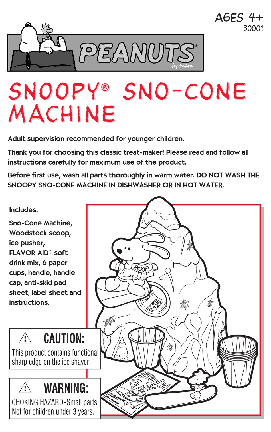 Peanuts Snoopy Sno Cone Machine Instruction Manual Pdf Download Manualslib