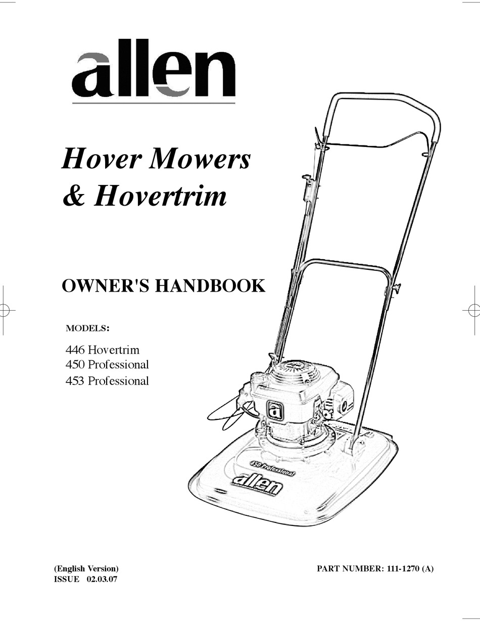 ALLEN 446 HOVERTRIM OWNER S HANDBOOK MANUAL Pdf Download ManualsLib