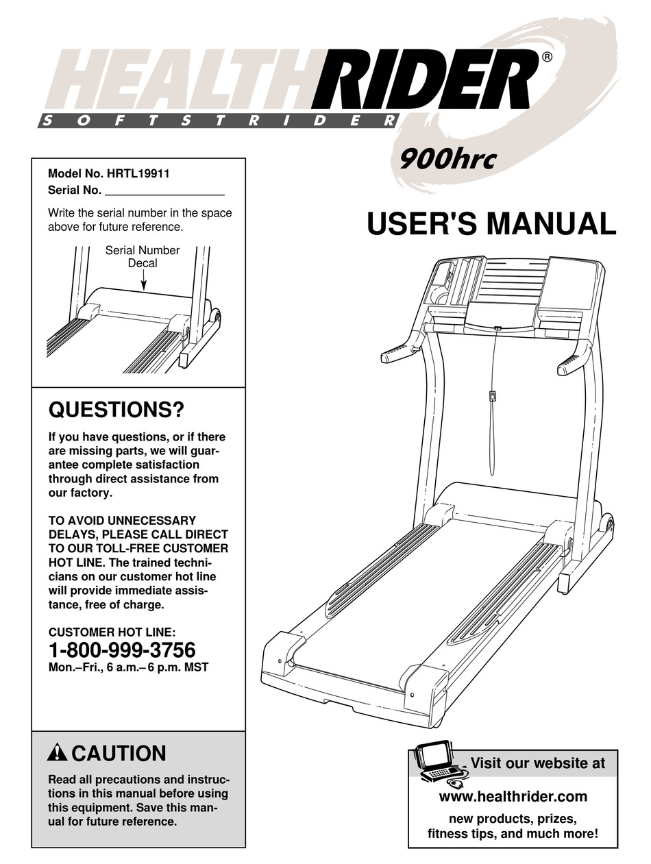 Healthrider softstrider treadmill manual new arrivals