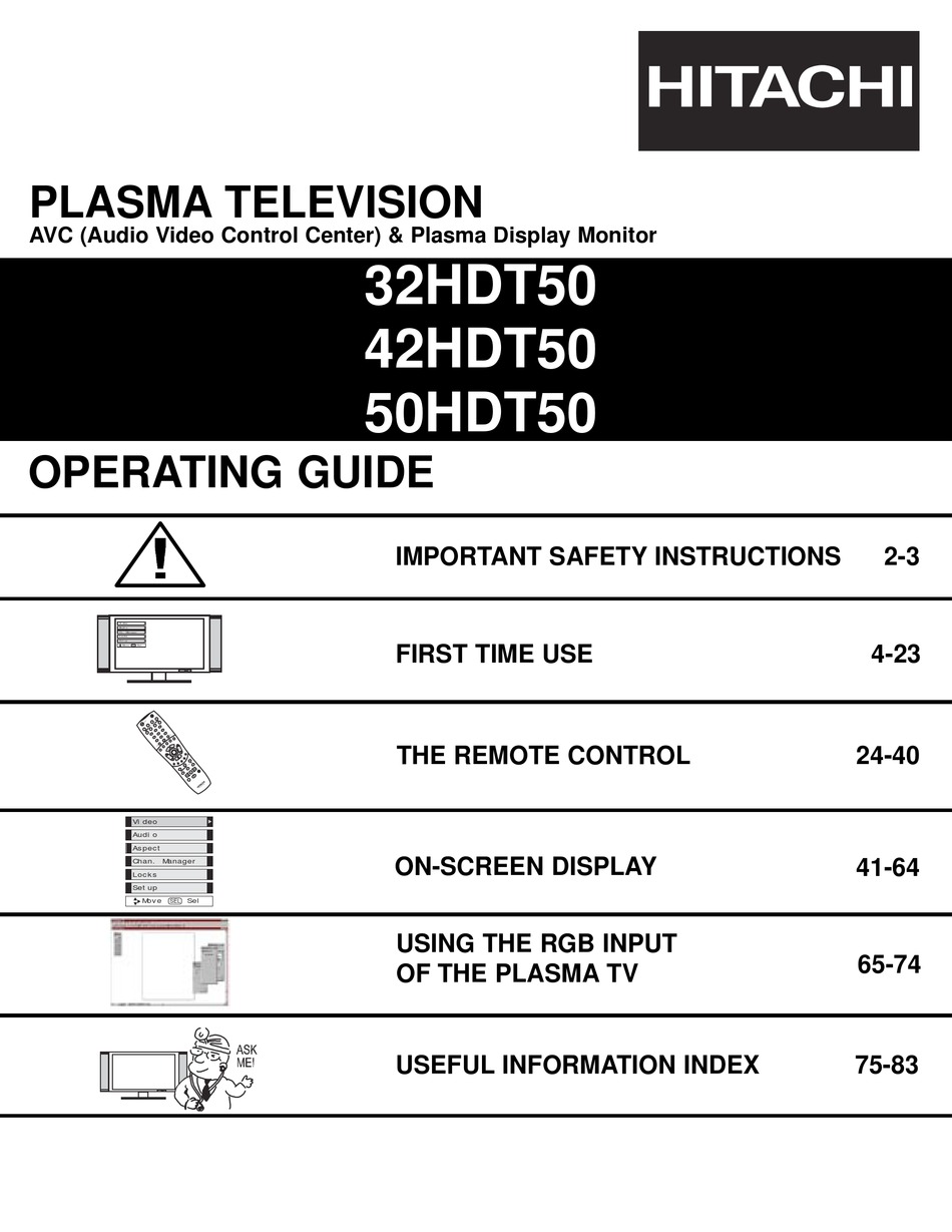 HITACHI 32HDT50 OPERATING MANUAL Pdf Download ManualsLib