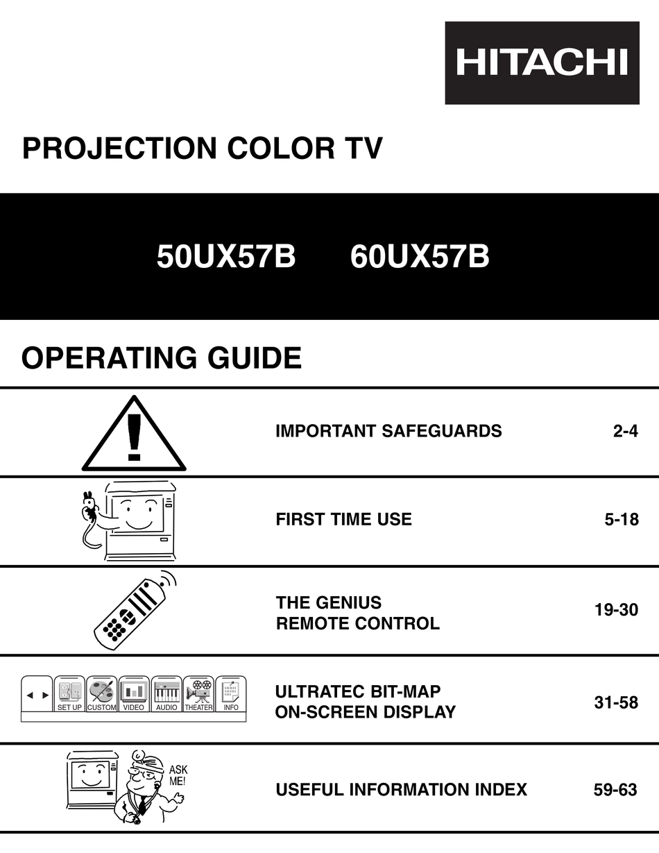 HITACHI 50UX57B OPERATING MANUAL Pdf Download ManualsLib