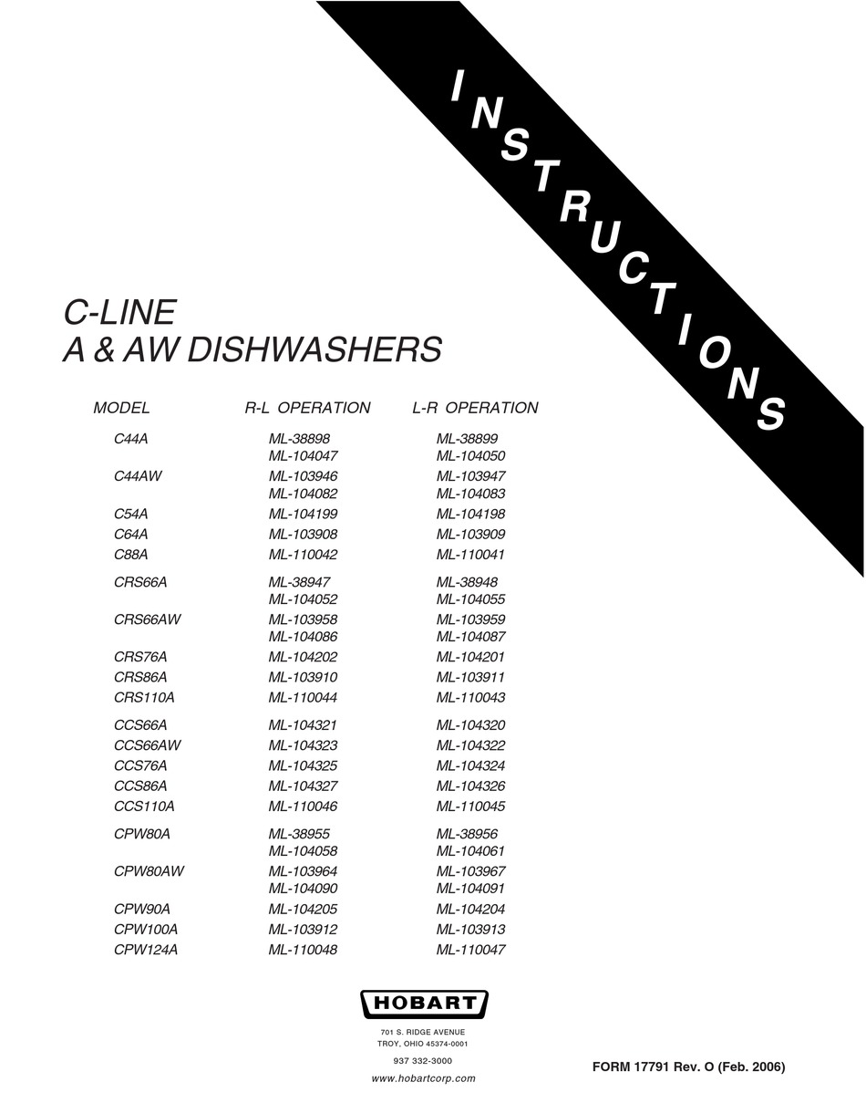 Hobart Cna Dishwasher Wiring Diagram - Wiring Diagram