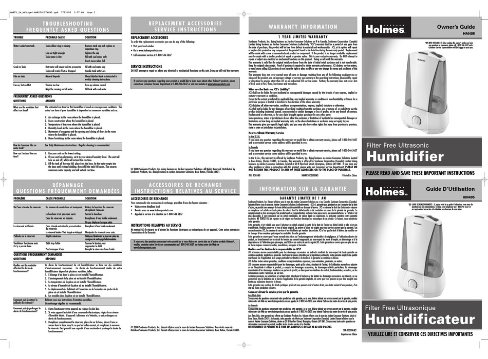 Holmes Filter Free Warm Mist Humidifier Instructions - Arm Designs