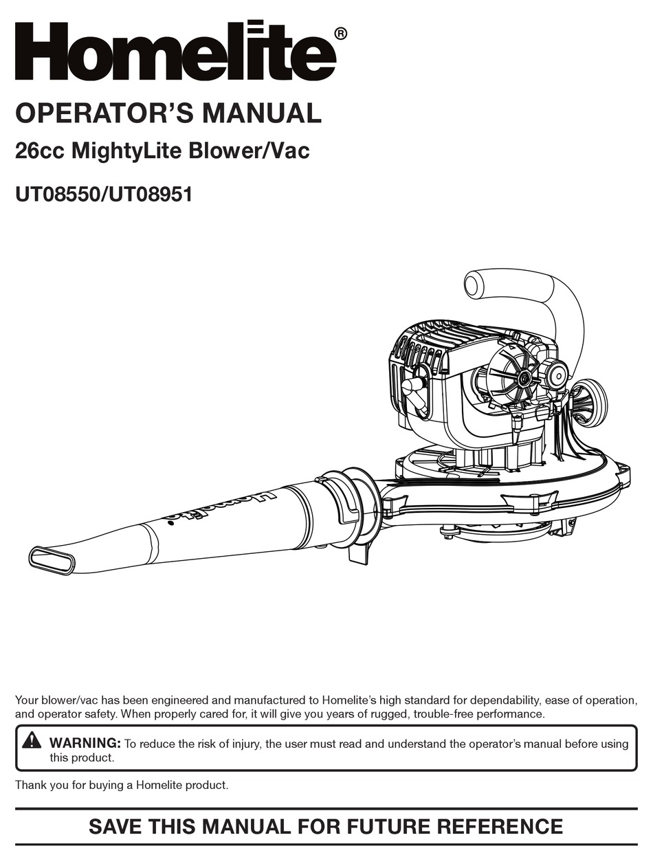 Homelite Mighty Lite 26bv Manual