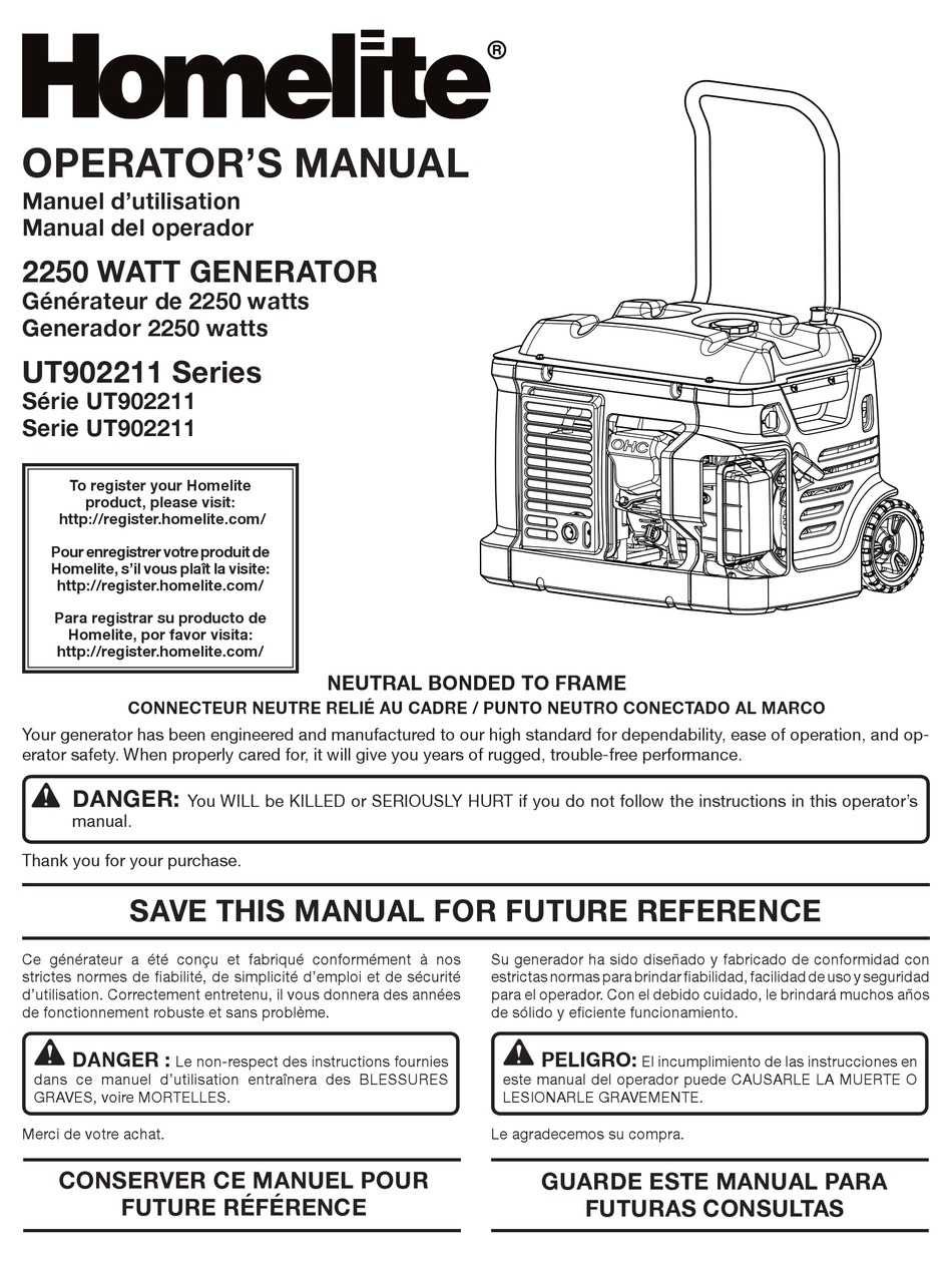 HOMELITE UT902211 SERIES OPERATOR'S MANUAL Pdf Download | ManualsLib