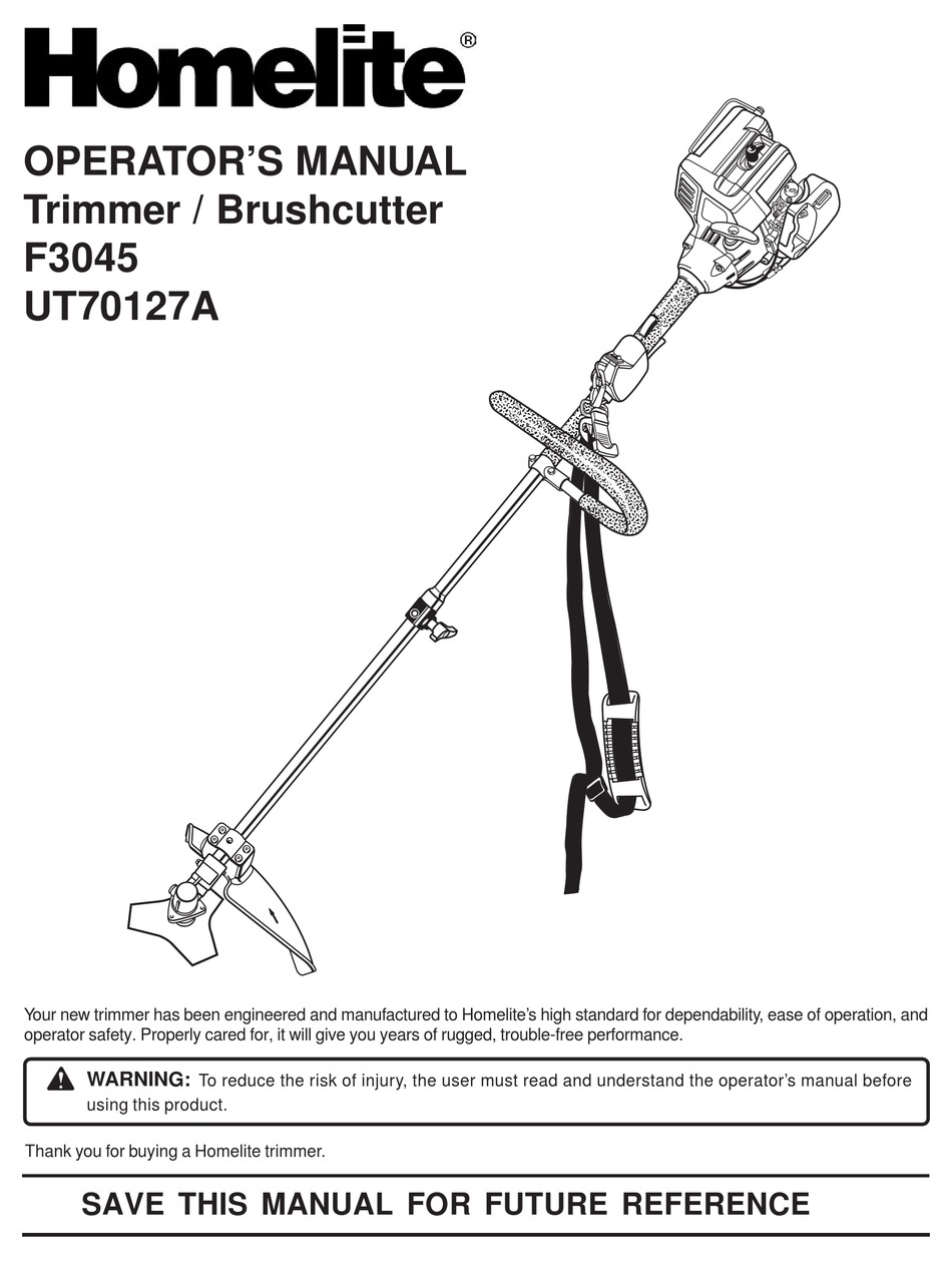 HOMELITE UT70127A OPERATOR'S MANUAL Pdf Download | ManualsLib