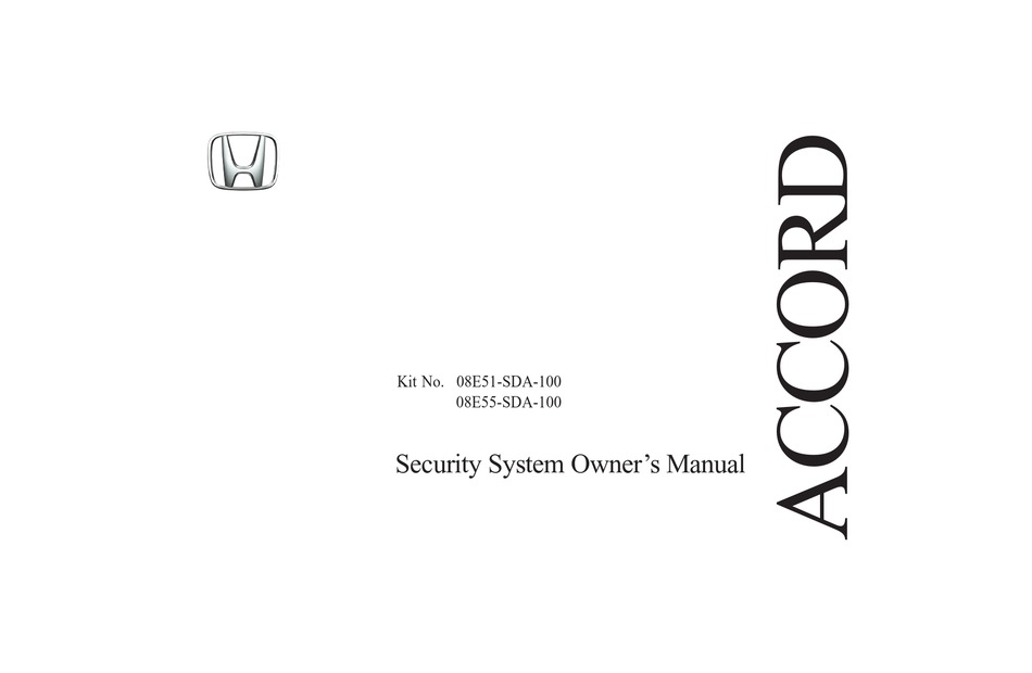 HONDA ACCORD 08E51SDA100 OWNER'S MANUAL Pdf Download ManualsLib