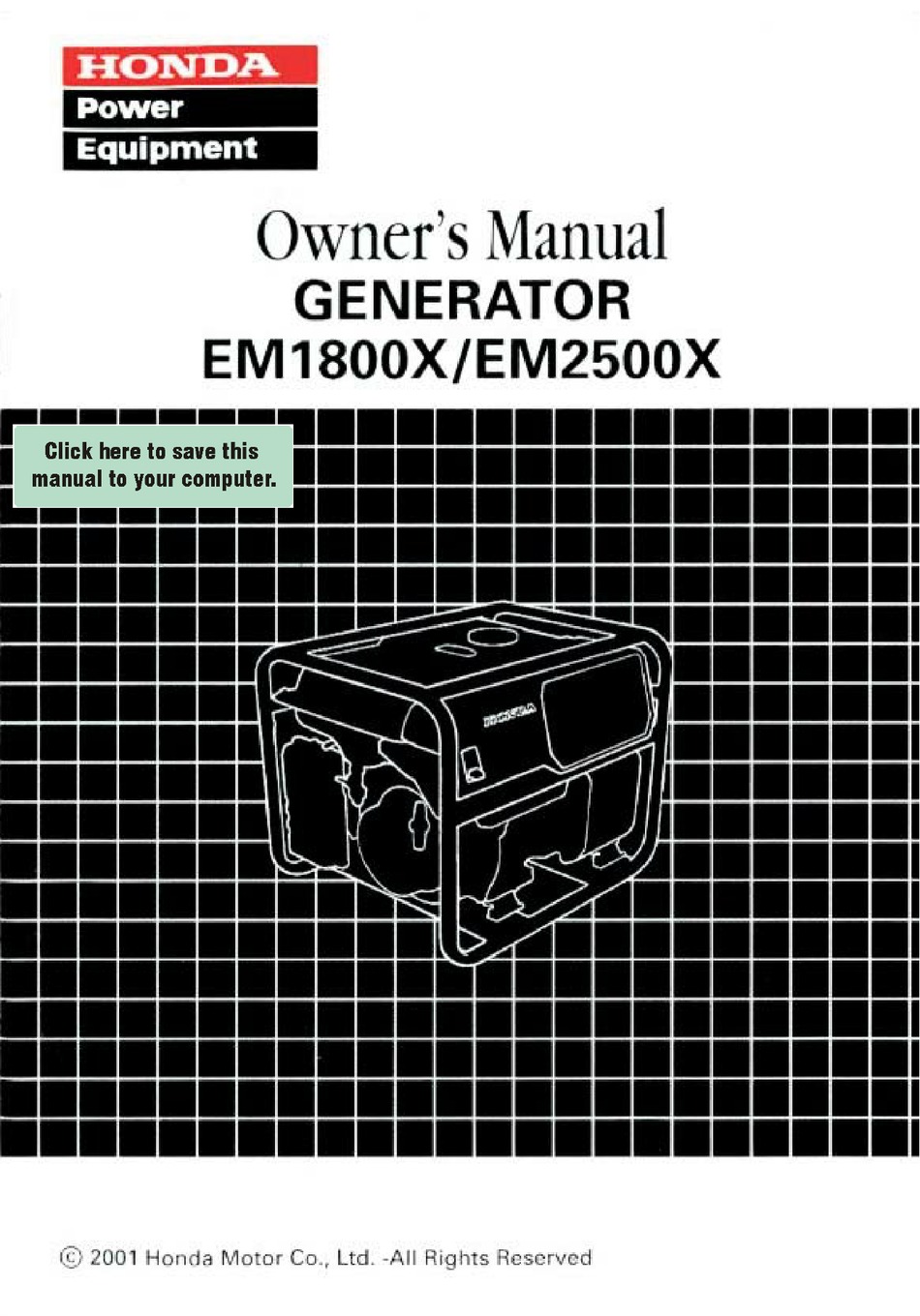 Trickle Do my best Onlooker HONDA EM2500X OWNER'S MANUAL Pdf Download | ManualsLib