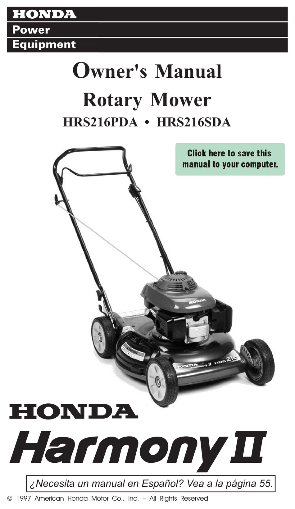 Honda lawn mower 2024 engine manual