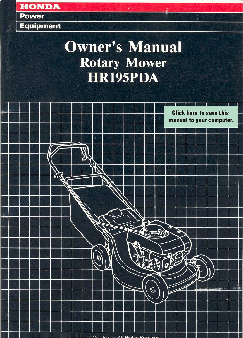 HONDA HR195PDA OWNER'S MANUAL Pdf Download | ManualsLib