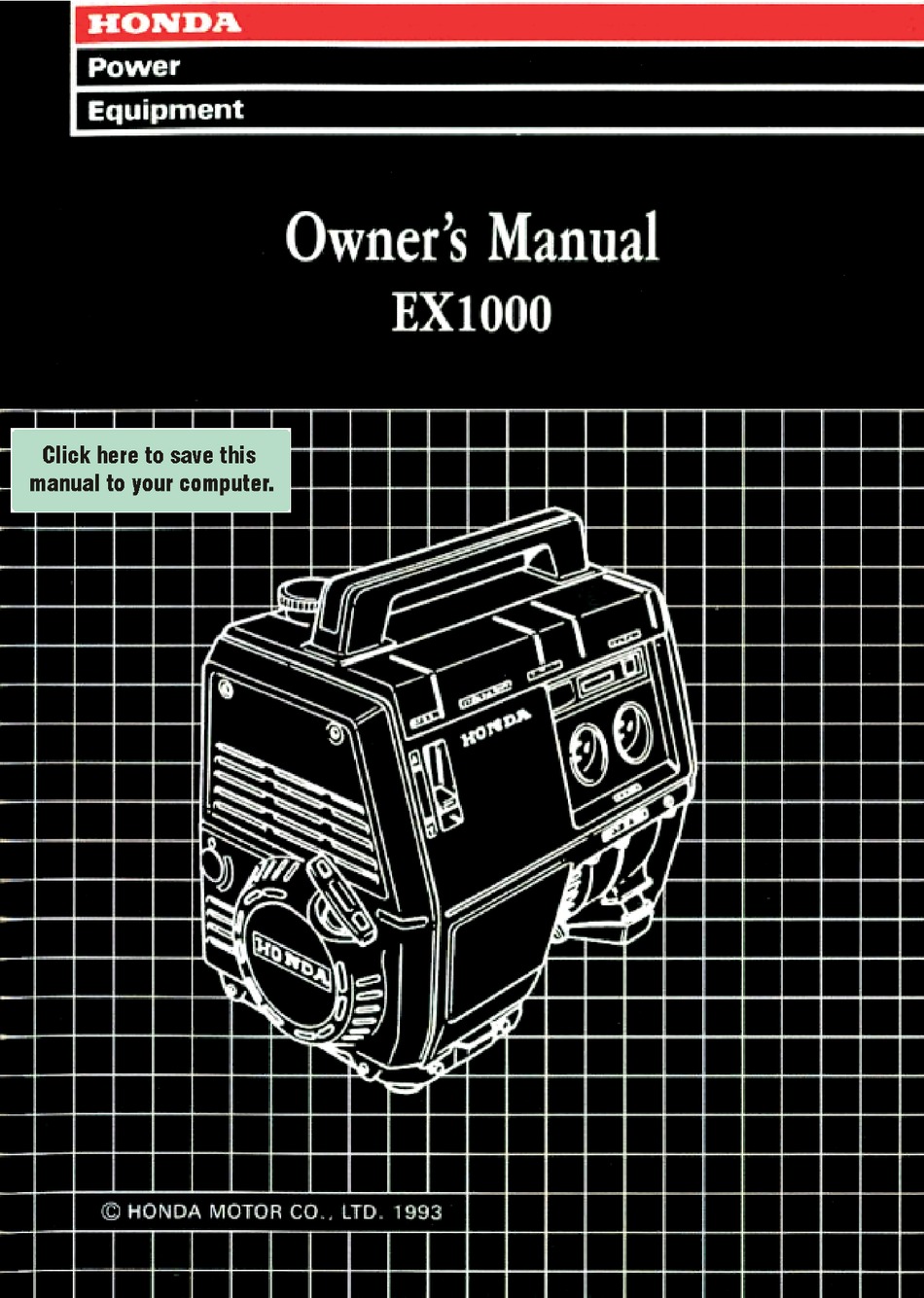Honda Ex1000 Owner S Manual Pdf Download Manualslib