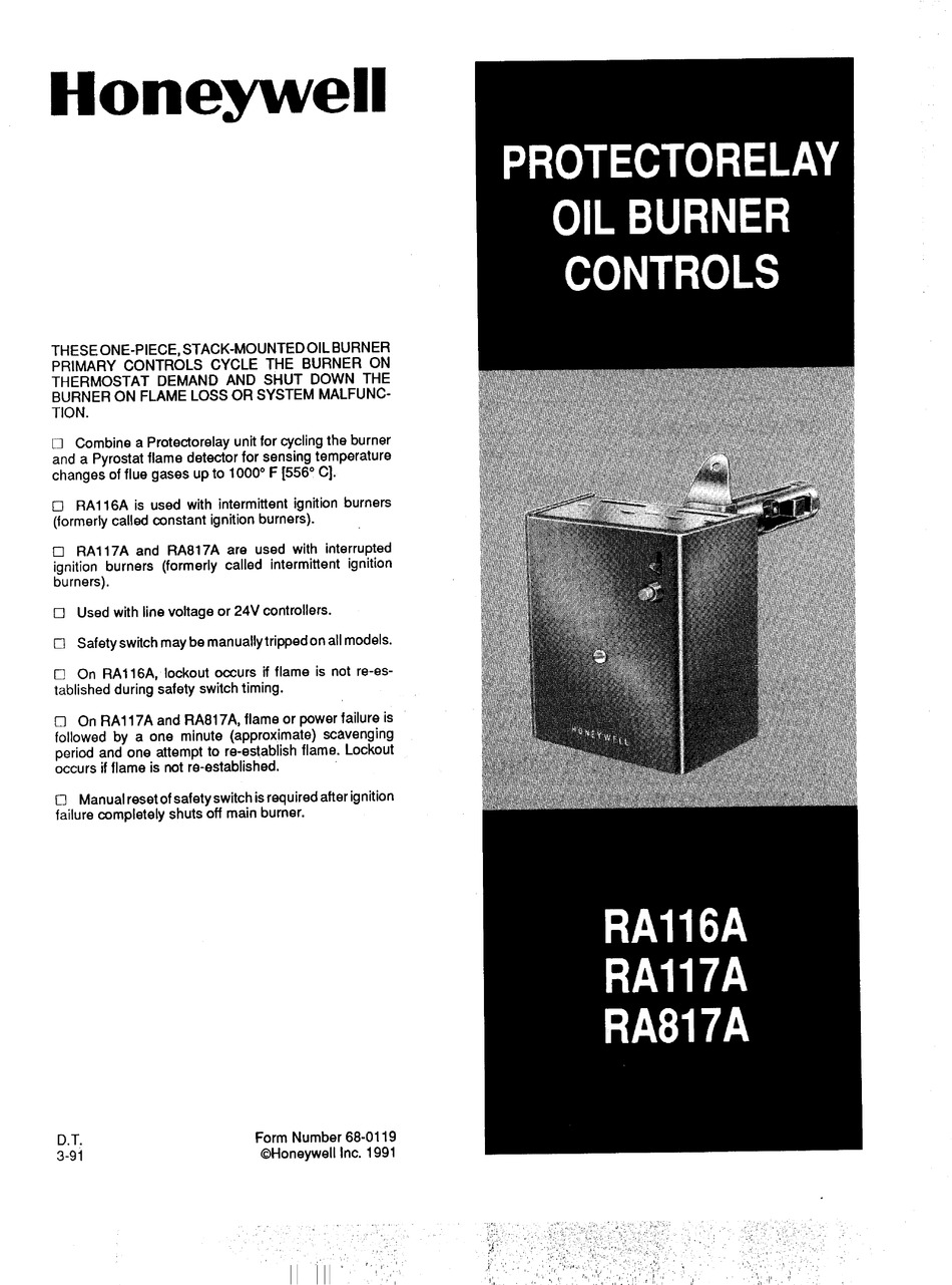 HONEYWELL RA116A USER MANUAL Pdf Download | ManualsLib