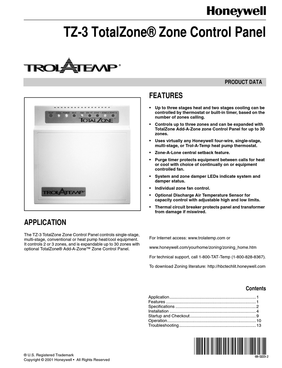 HONEYWELL TROLATEMP TZ-3 TOTALZONE PRODUCT DATA Pdf Download | ManualsLib Solid State Relay Wiring ManualsLib