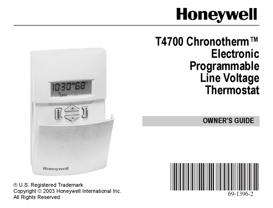 HONEYWELL CHRONOTHERM T4700 OWNER'S MANUAL Pdf Download | ManualsLib