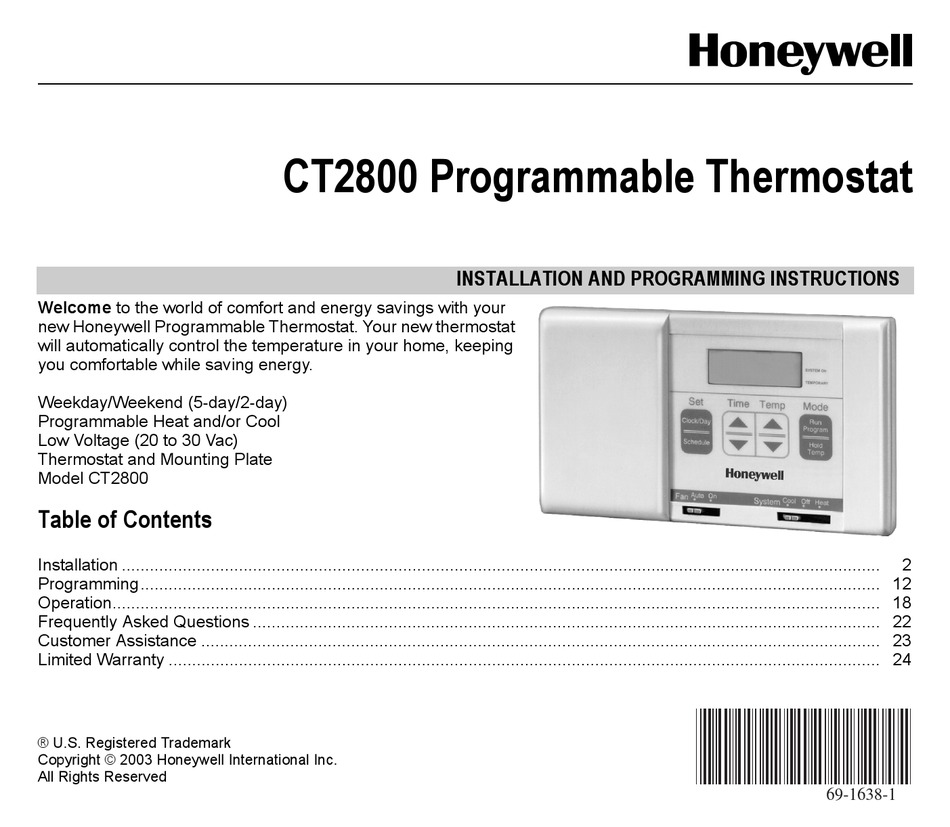 Programmed instruction. Ct2800. Термостат Honeywell инструкция. Euro-thermostat инструкция. Инструкция CT 101.