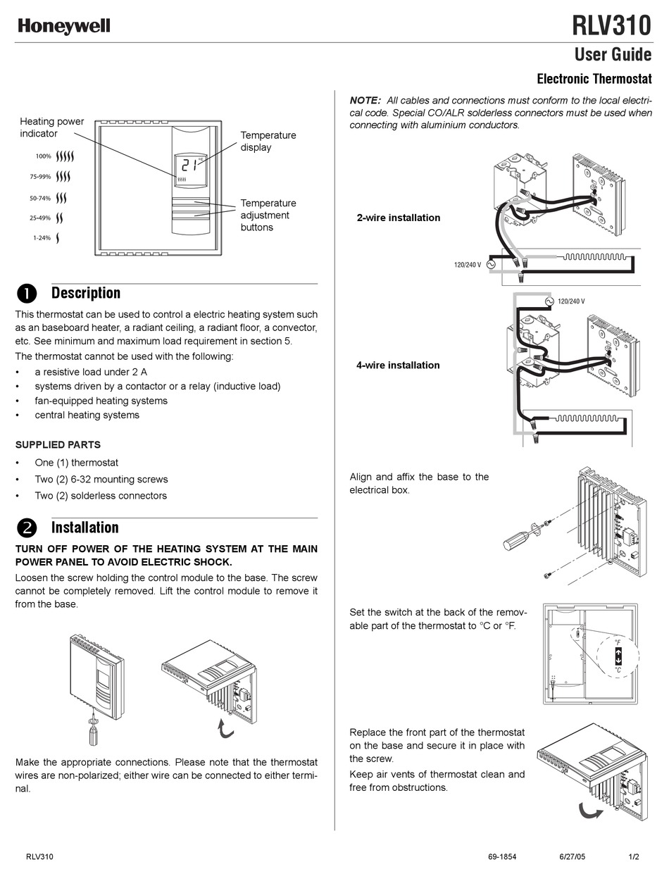 HONEYWELL RLV310 USER MANUAL Pdf Download | ManualsLib