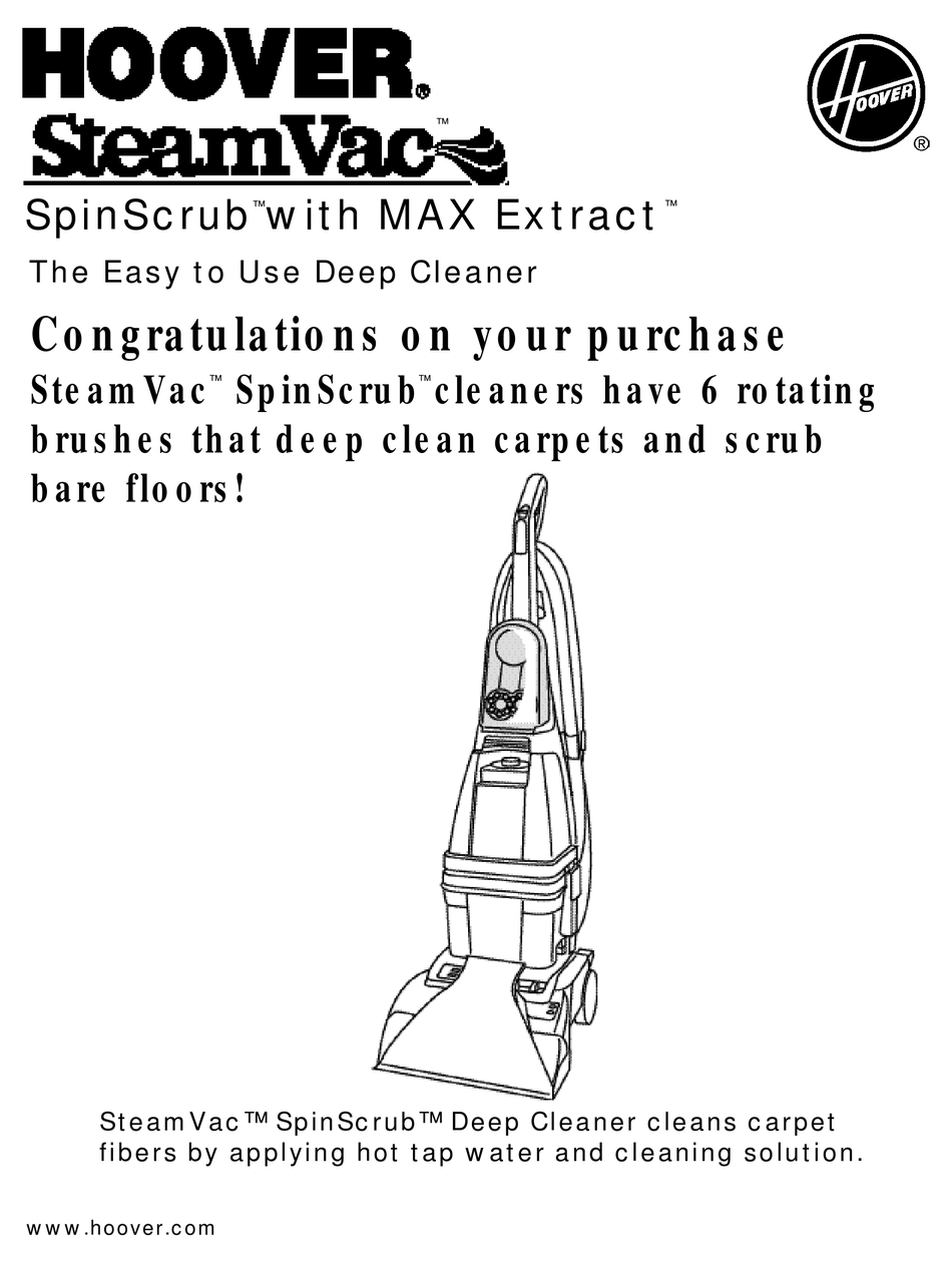 Hoover Carpet Cleaner Spinscrub Manual - Best Carpet Pictures