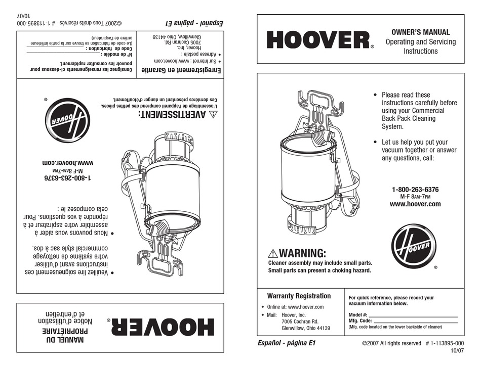 hoover smartwash owners manual