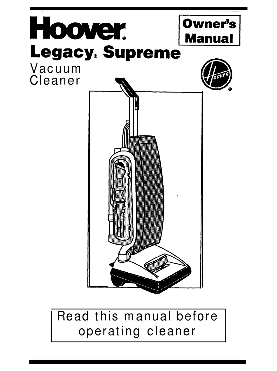 HOOVER LEGACY SUPREME S2200 OWNER'S 