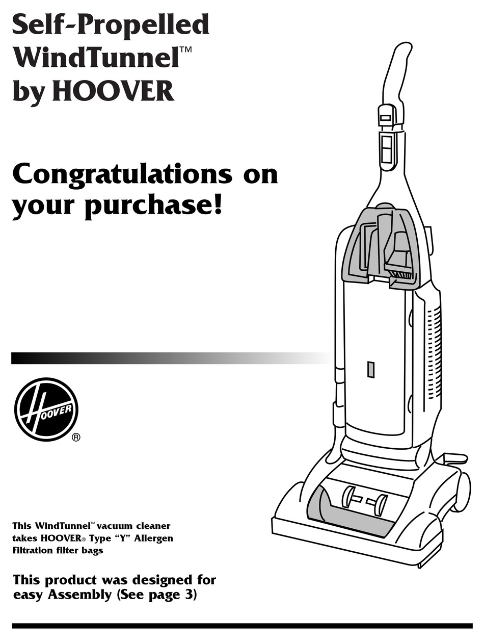 Hoover Self Propelled Windtunnel Cleaner Owner S Manual Pdf Download Manualslib