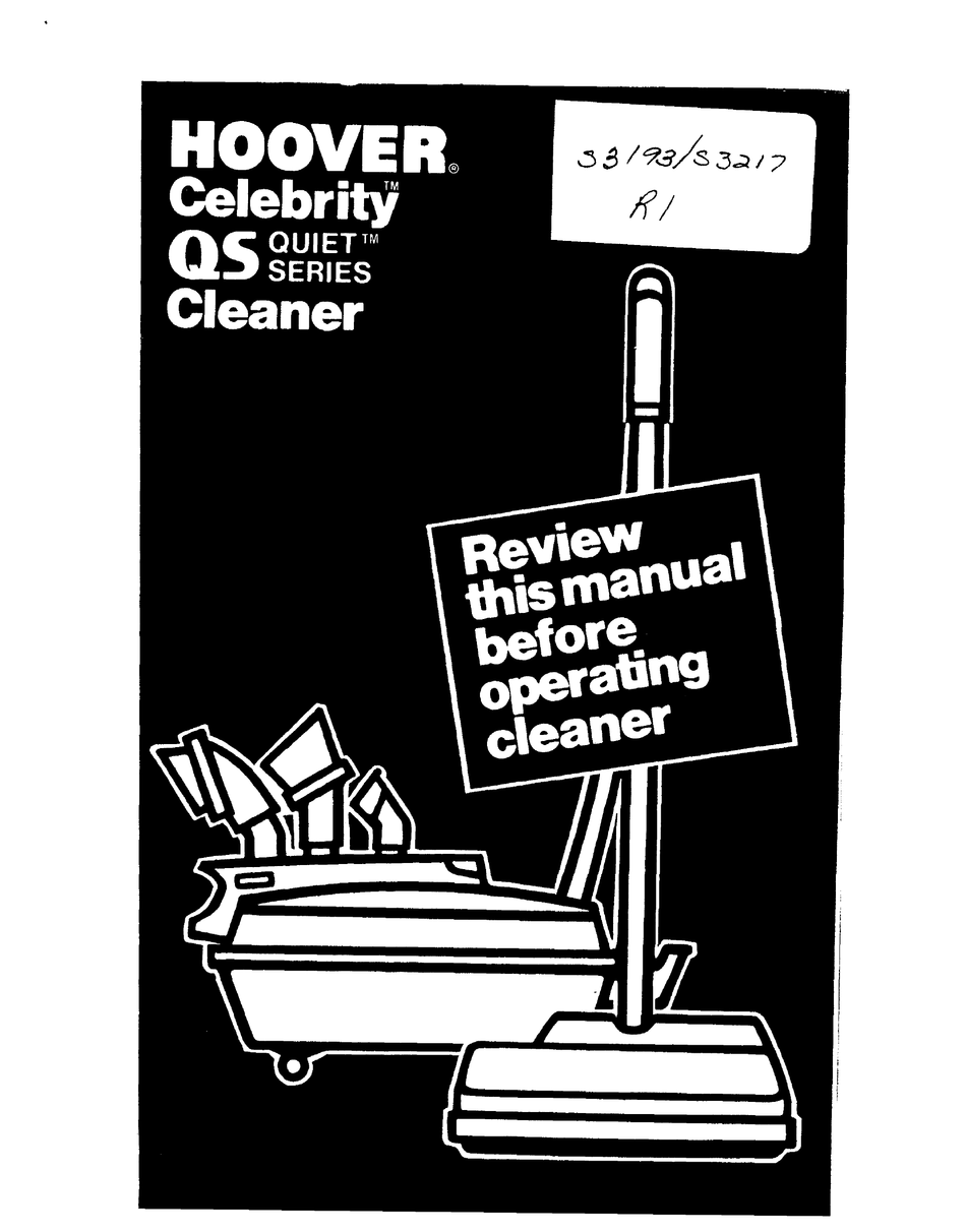 HOOVER VACUUM CLEANERS OPERATING MANUAL Pdf Download ManualsLib