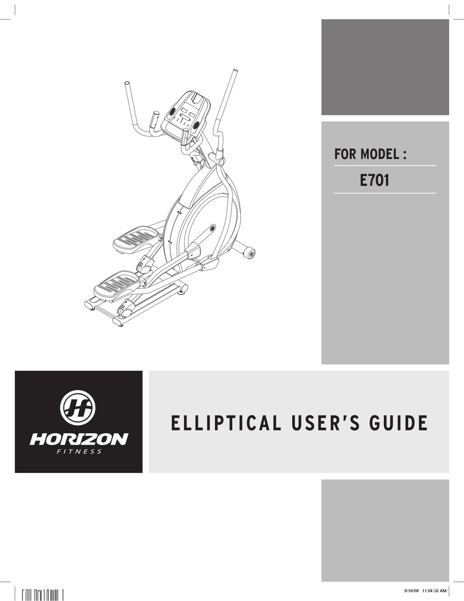 HORIZON FITNESS E701 USER MANUAL Pdf Download ManualsLib