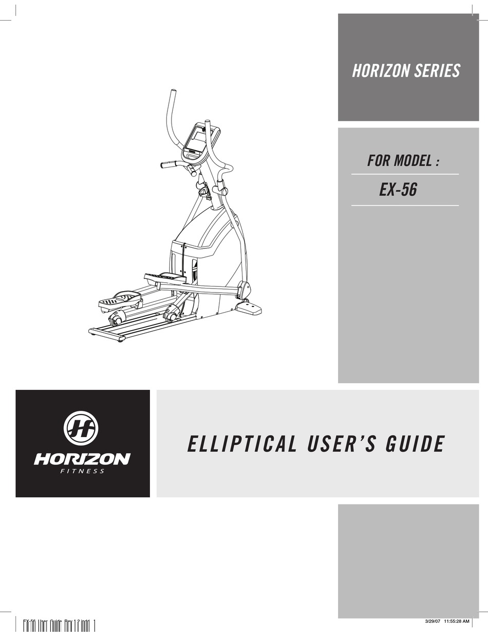 HORIZON FITNESS HORIZON SERIES EX-56 USER MANUAL Pdf Download | ManualsLib