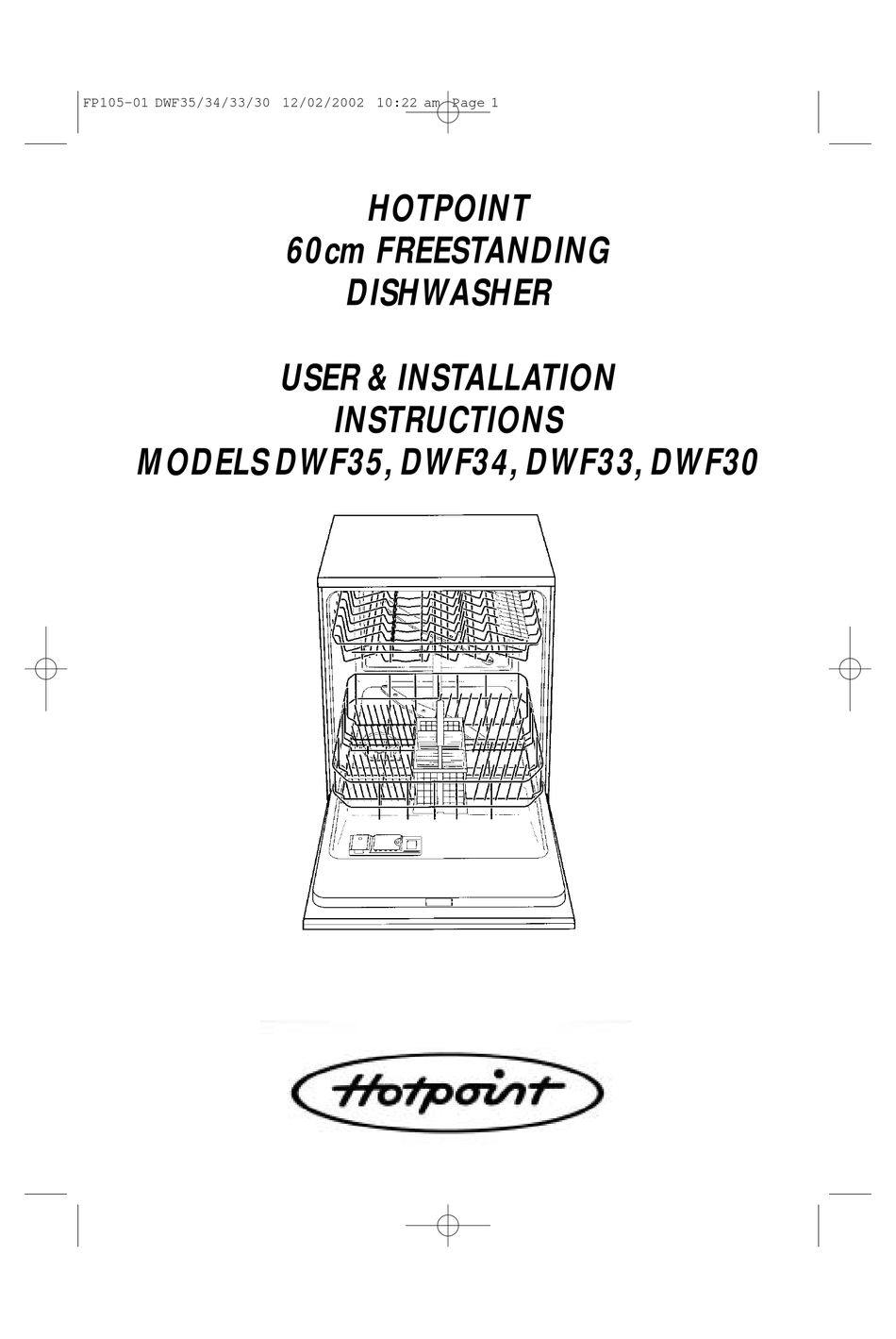 Hotpoint dwf30 hot sale